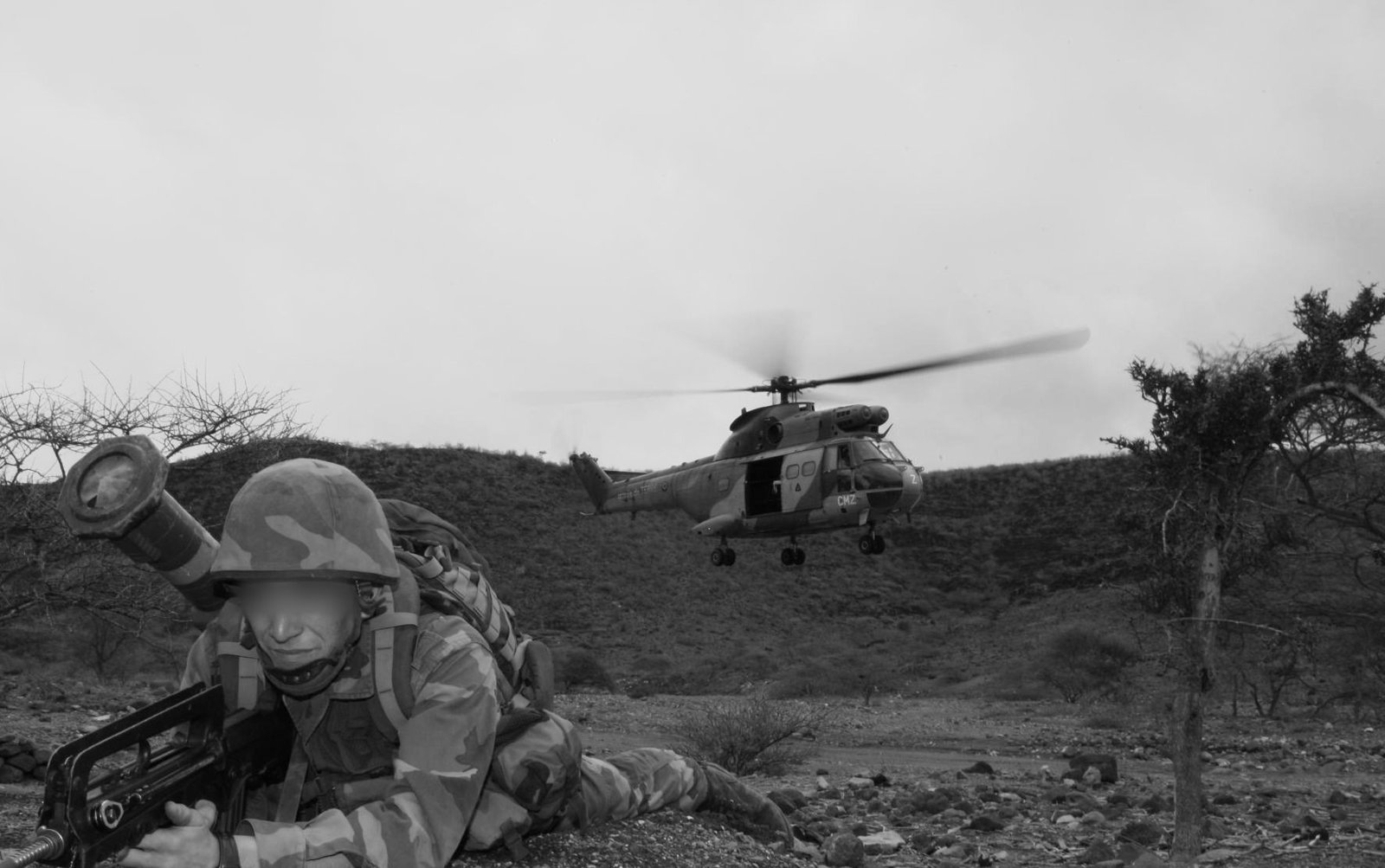 Ejercicio militar con helicóptero, Yibuti
